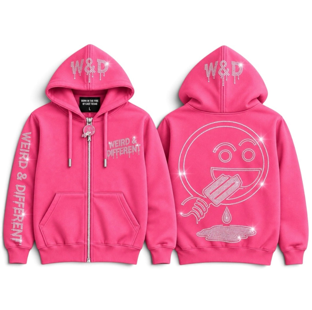 W&D Rhinestone Zip Hoodie