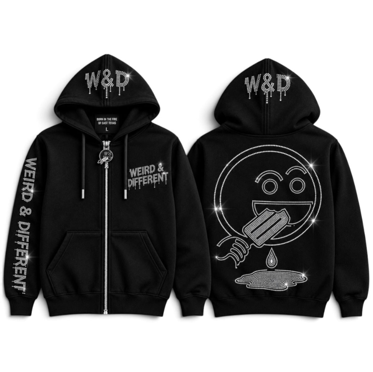 W&D Rhinestone Zip Hoodie
