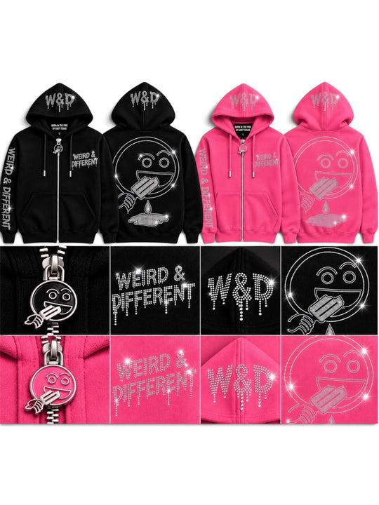 W&D Rhinestone Zip Hoodie