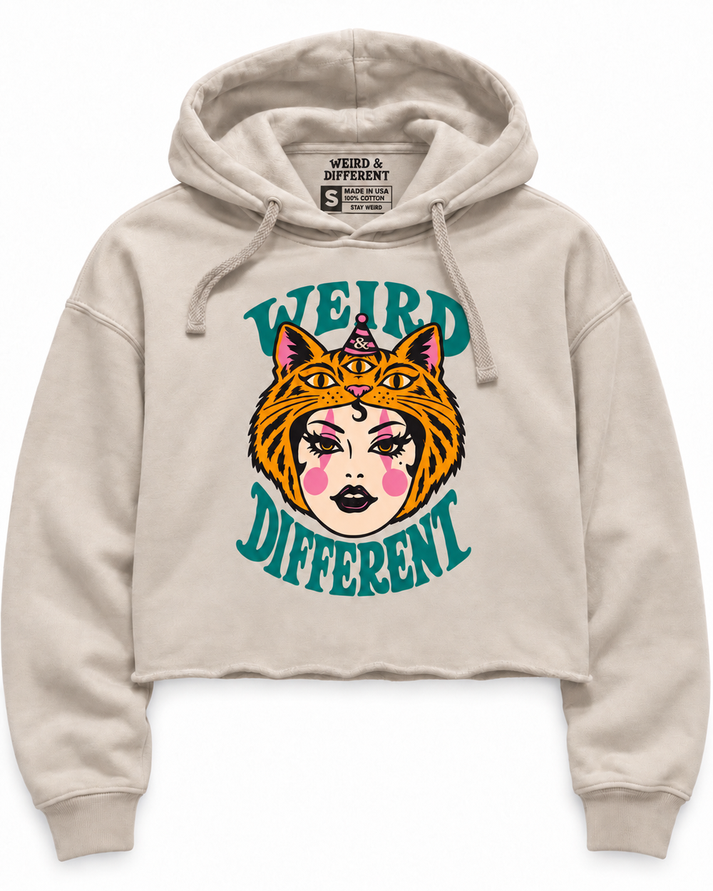 Wild Side Crop Hoodie – Cream