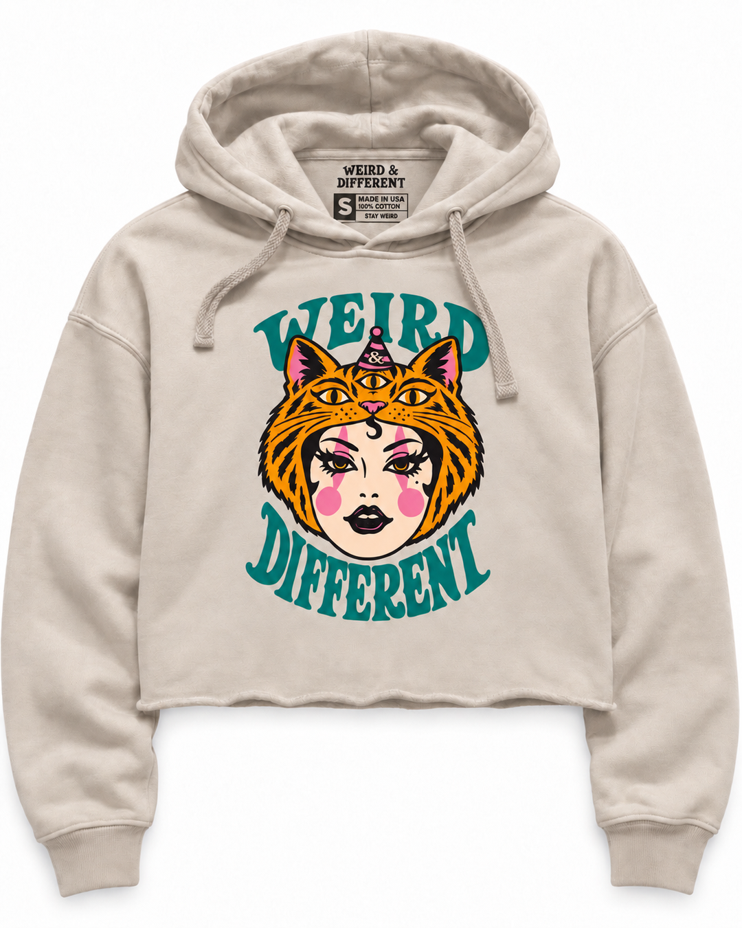 Wild Side Crop Hoodie – Cream