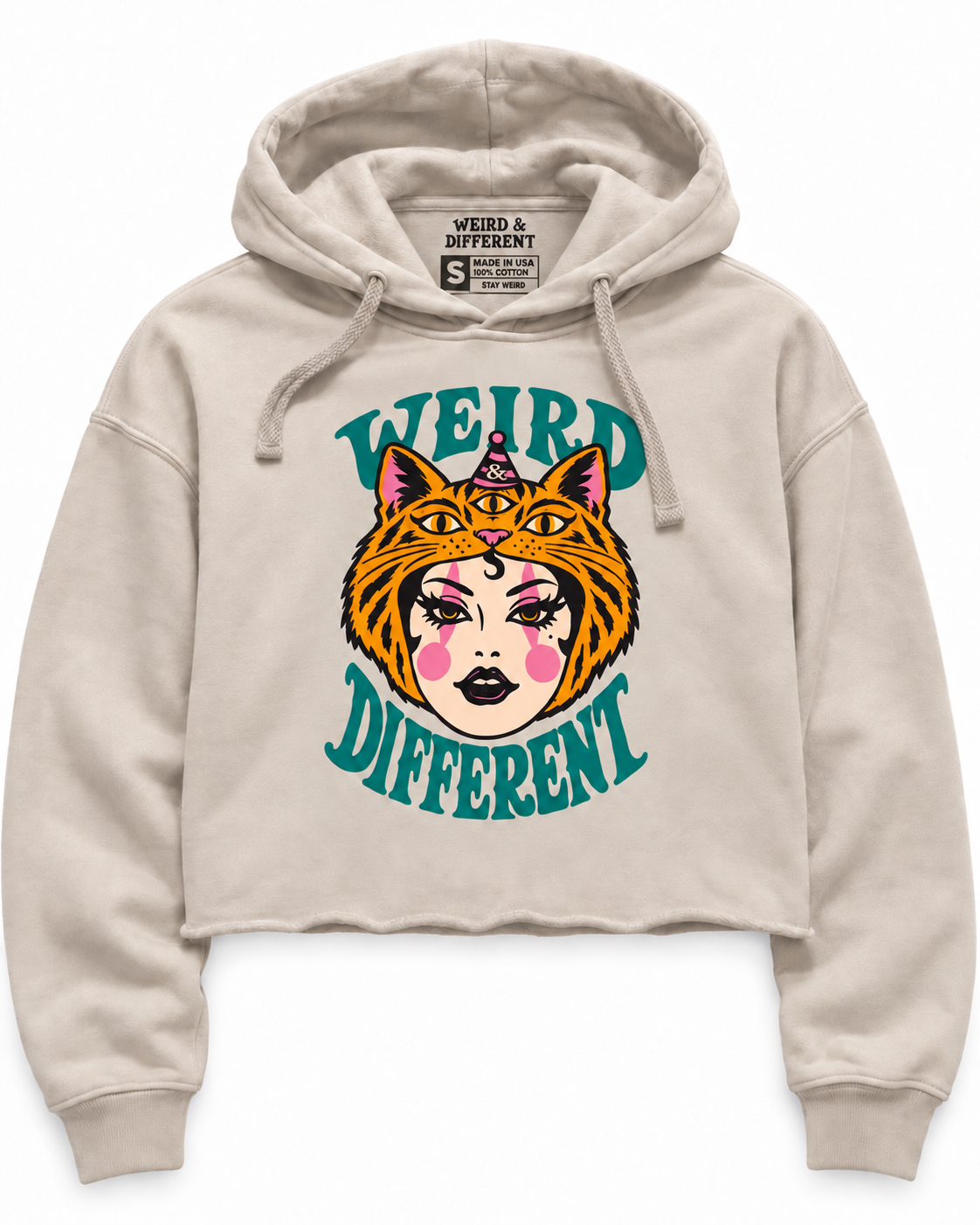 Wild Side Crop Hoodie – Cream