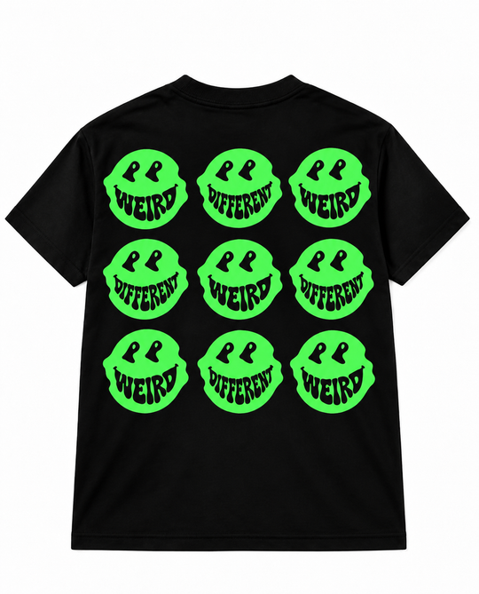 Different Faces Tee – Black/Neon Green