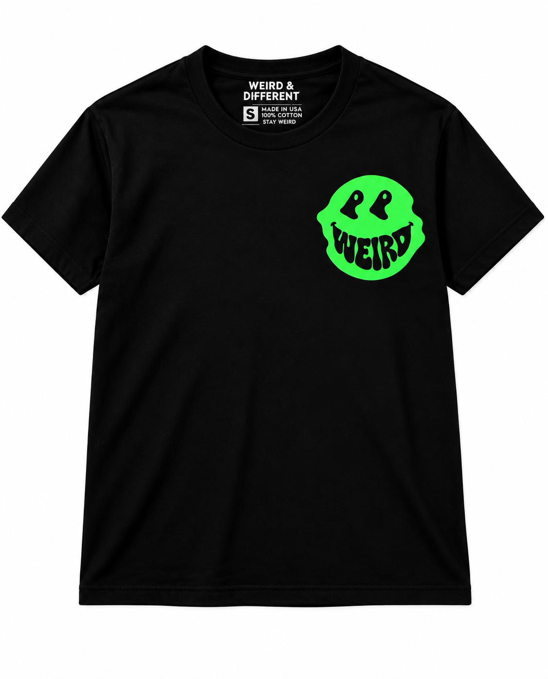 Different Faces Tee – Black/Neon Green